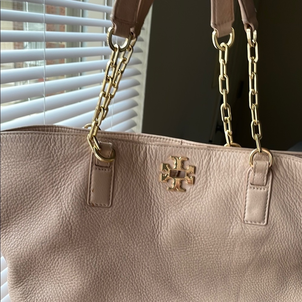 Tory Burch Pink Leather Tote Bag